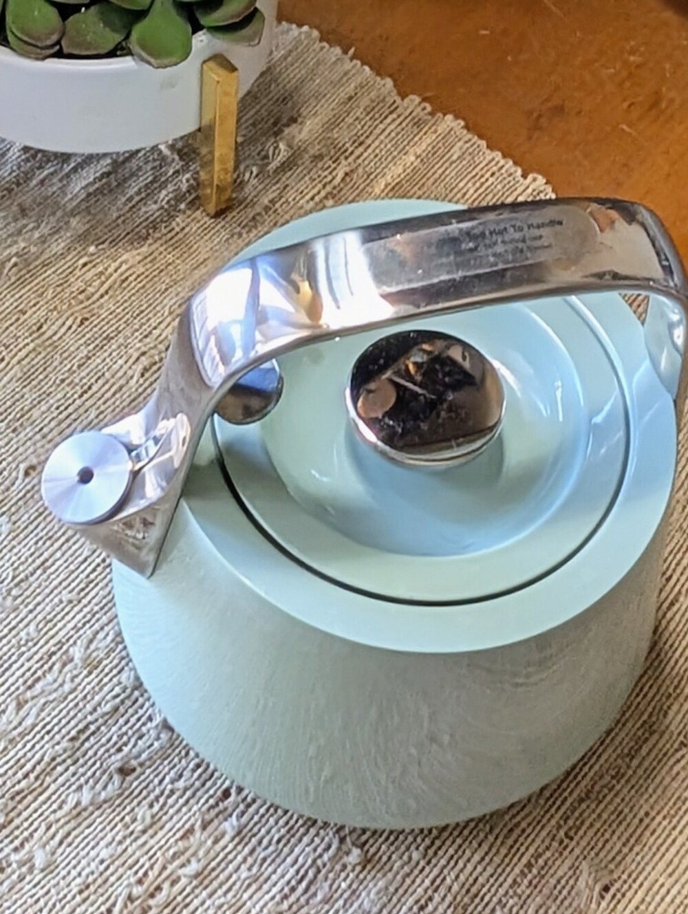 Caraway Whistling Tea Kettle 2 Quart Stainless Steel “Mist” EUC - Picture 3 of 5